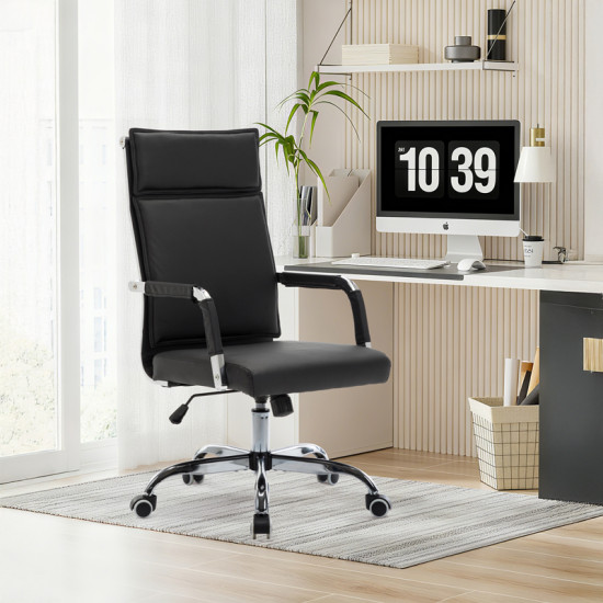 Καρέκλα γραφείου διευθυντη Mavel PU μαύρo 55x62x100-110εκ **