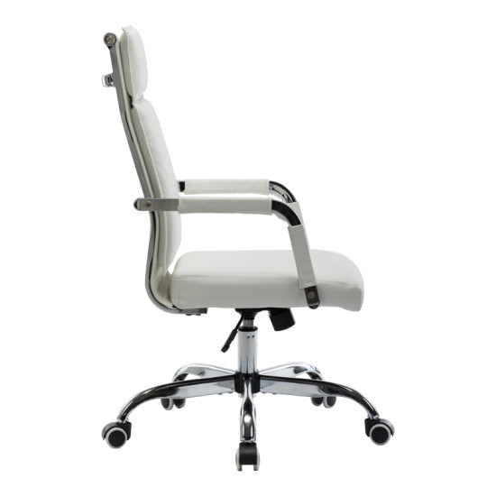 Καρέκλα γραφείου διευθυντη Mavel PU λευκό 55x62x100-110εκ **
