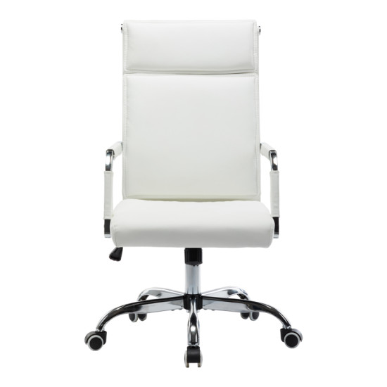 Καρέκλα γραφείου διευθυντη Mavel PU λευκό 55x62x100-110εκ **