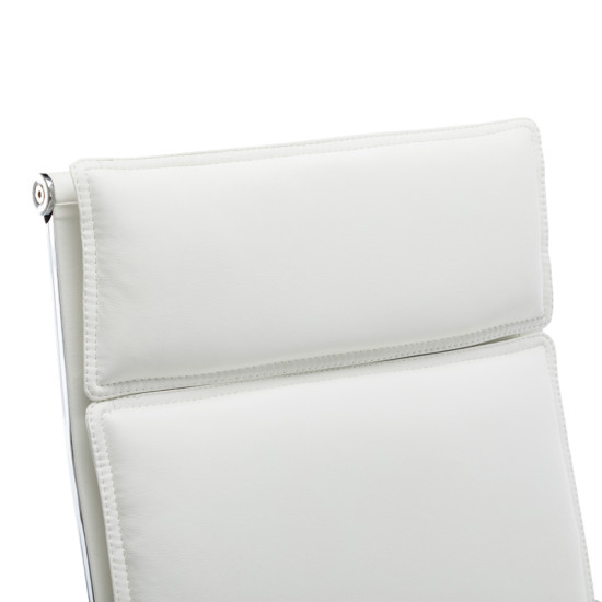 Καρέκλα γραφείου διευθυντη Mavel PU λευκό 55x62x100-110εκ **