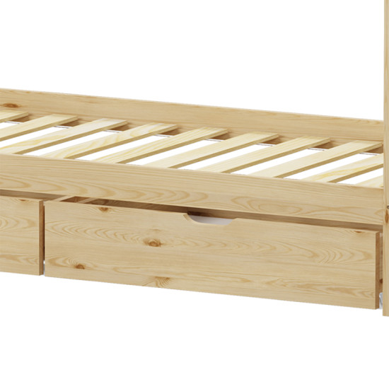 Παιδικό κρεβάτι Mellin τ.Montessori με 2 συρτάρια ξύλο πεύκου σε φυσική απόχρωση 90x190εκ **