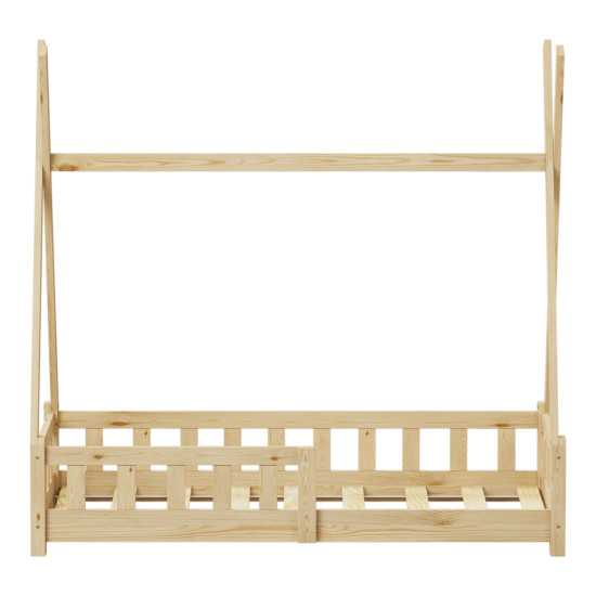 Παιδικό κρεβάτι Noam τ.Montessori με κιγκλίδωμα ξύλο πεύκου σε φυσική απόχρωση 70x140εκ **