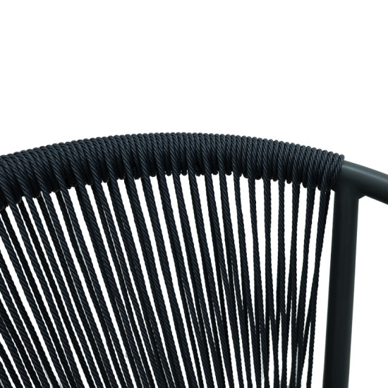 Πολυθρόνα στοιβαζόμενη Convince γκρι αλουμίνιο-pe rattan ανθρακί-textilene σε γκρι απόχρωση 56x63x82εκ **