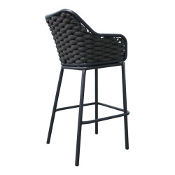 Σκαμπό μπαρ Zuki αλουμίνιο με γκρι σκελετό και μαξιλάρι 55x54x109εκ **