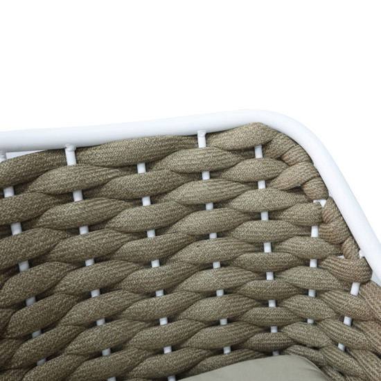 Σκαμπό μπαρ Zuki αλουμίνιο με λευκό σκελετό-φυσικό σχοινί 55x54x109εκ **