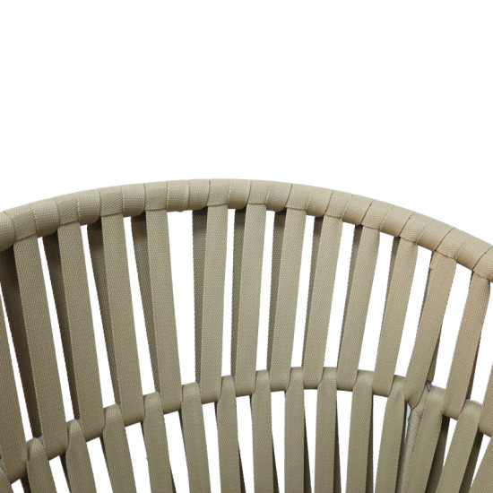 Πολυθρόνα Frama αλουμίνιο-pe σχοινί σε καφε απόχρωση και μαξιλάρι 57x60x78εκ **