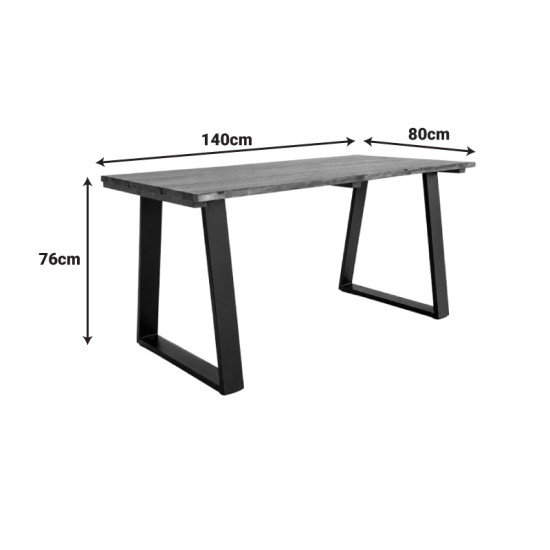 Τραπέζι Miles μασίφ ξύλο ακακίας καρυδί 140x80x76εκ **