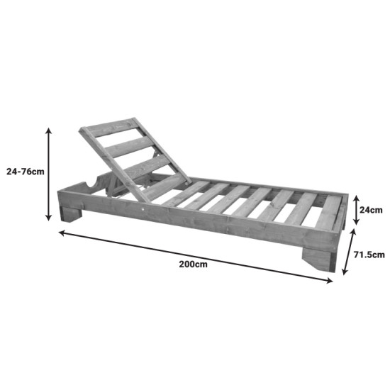 Ξαπλώστρα Fendy ξύλο ελάτου σε καρυδί απόχρωση 71.5x200x24εκ ** Ξαπλώστρα Fendy ξύλο ελάτου σε καρυδί απόχρωση 71.5x200x24εκ **