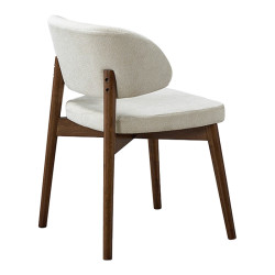 Καρέκλα Siena rubberwood σε καρυδί-εκρού απόχρωση 48x50x81εκ - 2τμχ. **
