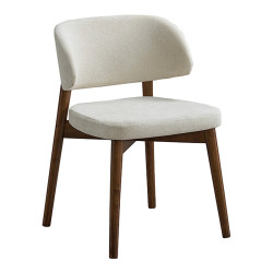 Καρέκλα Siena rubberwood σε καρυδί-εκρού απόχρωση 48x50x81εκ - 2τμχ. **