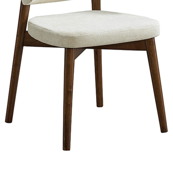 Καρέκλα Siena rubberwood σε καρυδί-εκρού απόχρωση 48x50x81εκ - 2τμχ. **