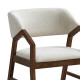 Πολυθρόνα Livia rubberwood σε καρυδί-εκρού απόχρωση 47.5x54.5x78εκ - 2τμχ. **