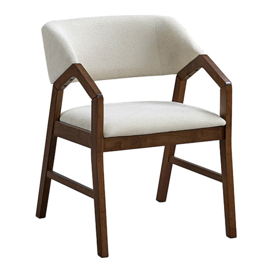 Πολυθρόνα Livia rubberwood σε καρυδί-εκρού απόχρωση 47.5x54.5x78εκ - 2τμχ. **