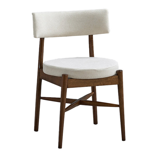 Καρέκλα Raudi rubberwood σε καρυδί-εκρού απόχρωση 45.5x45.5x81εκ - 2τμχ. **