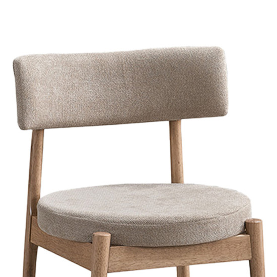 Καρέκλα Raudi rubberwood σε φυσική-μπεζ απόχρωση 45.5x45.5x81εκ - 2τμχ. **