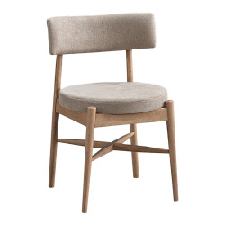 Καρέκλα Raudi rubberwood σε φυσική-μπεζ απόχρωση 45.5x45.5x81εκ - 2τμχ. **