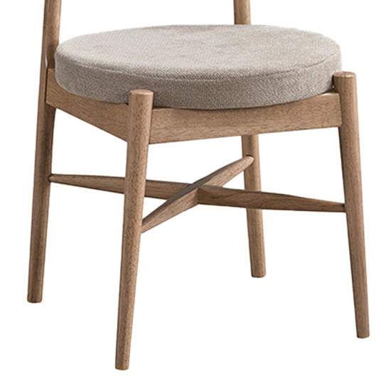 Καρέκλα Raudi rubberwood σε φυσική-μπεζ απόχρωση 45.5x45.5x81εκ - 2τμχ. **