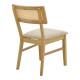 Καρέκλα Raffles rubberwood με pe rattan και γκρι μπεζ ύφασμα 47x48x83.5εκ - 2τμχ. **