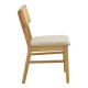 Καρέκλα Raffles rubberwood με pe rattan και γκρι μπεζ ύφασμα 47x48x83.5εκ - 2τμχ. **