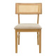 Καρέκλα Raffles rubberwood με pe rattan και γκρι μπεζ ύφασμα 47x48x83.5εκ - 2τμχ. **