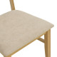 Καρέκλα Raffles rubberwood με pe rattan και γκρι μπεζ ύφασμα 47x48x83.5εκ - 2τμχ. **