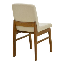 Καρέκλα Dalby εκρού ύφασμα καρυδί rubberwood 50x45x85,5εκ - 2τμχ. **