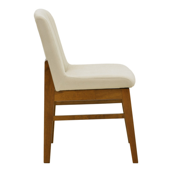 Καρέκλα Dalby εκρού ύφασμα καρυδί rubberwood 50x45x85,5εκ - 2τμχ. **