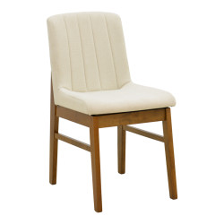Καρέκλα Dalby εκρού ύφασμα καρυδί rubberwood 50x45x85,5εκ - 2τμχ. **