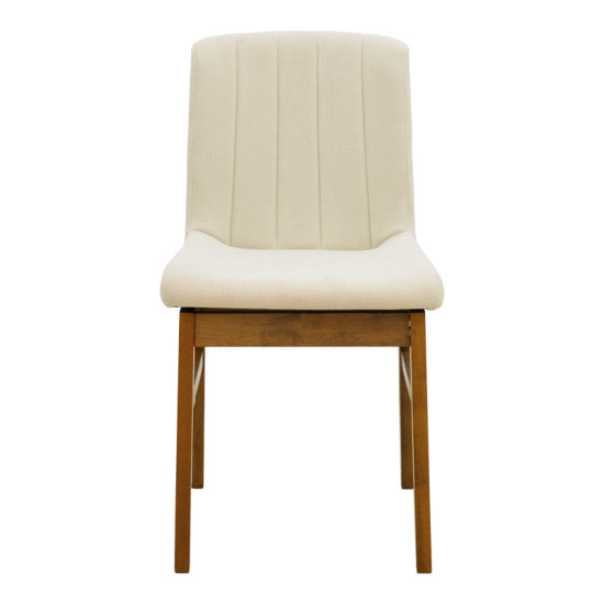 Καρέκλα Dalby εκρού ύφασμα καρυδί rubberwood 50x45x85,5εκ - 2τμχ. **