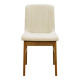Καρέκλα Dalby εκρού ύφασμα καρυδί rubberwood 50x45x85,5εκ - 2τμχ. **