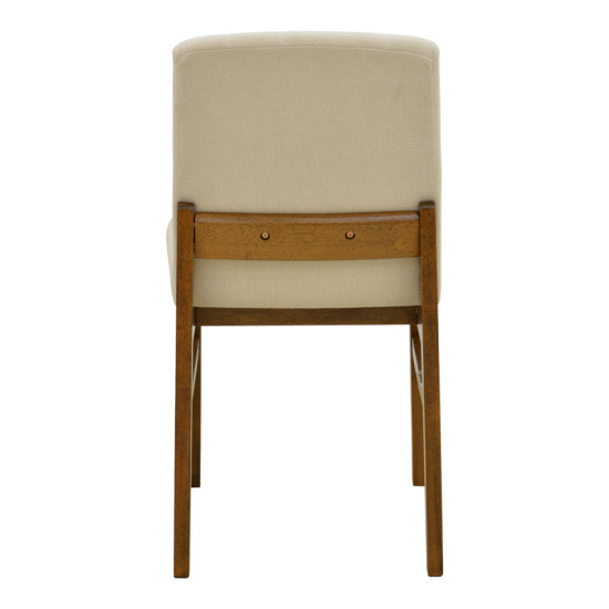 Καρέκλα Dalby εκρού ύφασμα καρυδί rubberwood 50x45x85,5εκ - 2τμχ. **