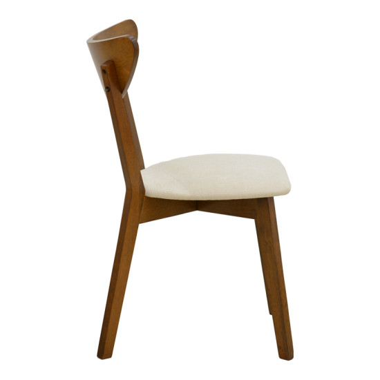 Καρέκλα Canon καρυδί rubberwood εκρού ύφασμα 43x52x83,5εκ - 2τμχ. **