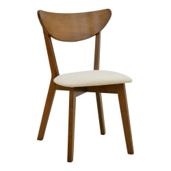 Καρέκλα Canon καρυδί rubberwood εκρού ύφασμα 43x52x83,5εκ - 2τμχ. **