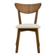 Καρέκλα Canon καρυδί rubberwood εκρού ύφασμα 43x52x83,5εκ - 2τμχ. **