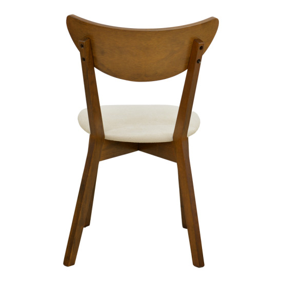 Καρέκλα Canon καρυδί rubberwood εκρού ύφασμα 43x52x83,5εκ - 2τμχ. **