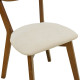 Καρέκλα Canon καρυδί rubberwood εκρού ύφασμα 43x52x83,5εκ - 2τμχ. **