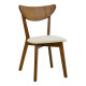 Καρέκλα Canon καρυδί rubberwood εκρού ύφασμα 43x52x83,5εκ - 2τμχ. **