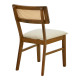 Καρέκλα Raffles καρυδί rubberwood με pe rattan και εκρού ύφασμα 47x48x83.5εκ - 2τμχ. **