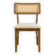 Καρέκλα Raffles καρυδί rubberwood με pe rattan και εκρού ύφασμα 47x48x83.5εκ - 2τμχ. **