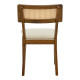 Καρέκλα Raffles καρυδί rubberwood με pe rattan και εκρού ύφασμα 47x48x83.5εκ - 2τμχ. **
