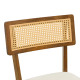 Καρέκλα Raffles καρυδί rubberwood με pe rattan και εκρού ύφασμα 47x48x83.5εκ - 2τμχ. **