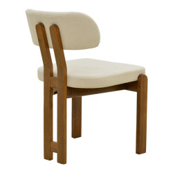 Καρέκλα Genoa καρυδί rubberwood και εκρού ύφασμα 50x43x82εκ - 2τμχ. **