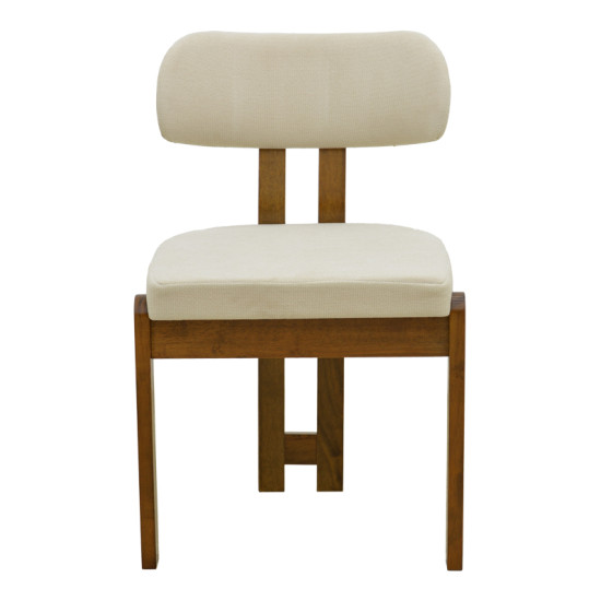 Καρέκλα Genoa καρυδί rubberwood και εκρού ύφασμα 50x43x82εκ - 2τμχ. **