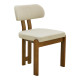 Καρέκλα Genoa καρυδί rubberwood και εκρού ύφασμα 50x43x82εκ - 2τμχ. **