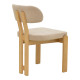 Καρέκλα Genoa sonoma rubberwood και μπεζ ύφασμα 50x43x82εκ - 2τμχ. **