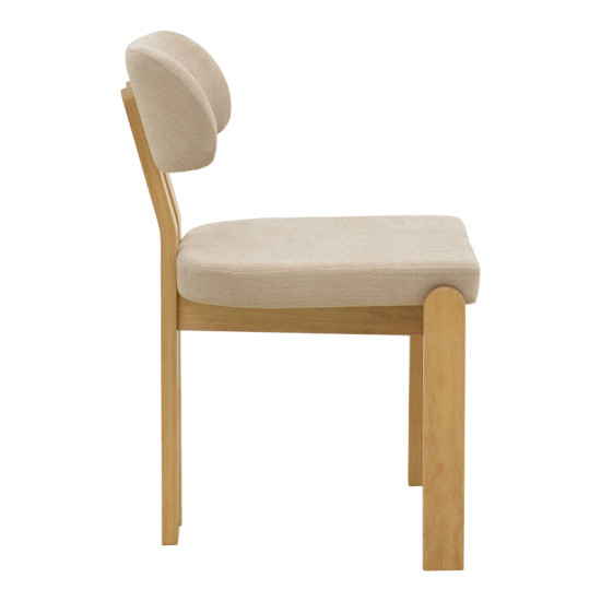 Καρέκλα Genoa sonoma rubberwood και μπεζ ύφασμα 50x43x82εκ - 2τμχ. **