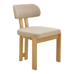 Καρέκλα Genoa sonoma rubberwood και μπεζ ύφασμα 50x43x82εκ - 2τμχ. **
