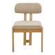 Καρέκλα Genoa sonoma rubberwood και μπεζ ύφασμα 50x43x82εκ - 2τμχ. **