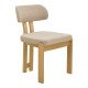 Καρέκλα Genoa sonoma rubberwood και μπεζ ύφασμα 50x43x82εκ - 2τμχ. **