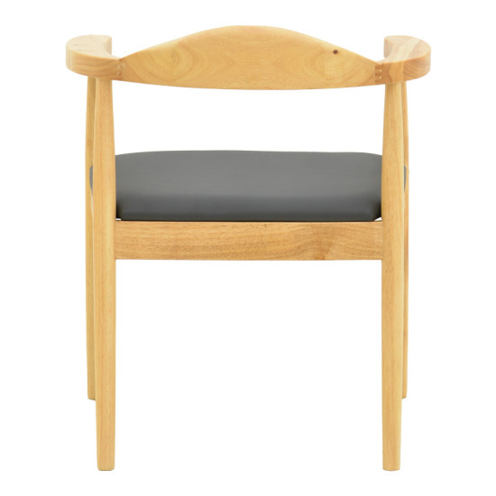 Πολυθρόνα Joube rubberwood σε φυσική απόχρωση με μαύρο pu μαξιλάρι 59x48x73εκ - 2τμχ. ** Πολυθρόνα Joube rubberwood σε φυσική απόχρωση με μαύρο pu μαξιλάρι 59x48x73εκ - 2τμχ. **